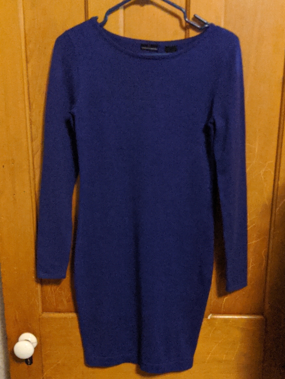 VS Women’s Long Sleeve Crewneck Bodycon Dress - S - Purple